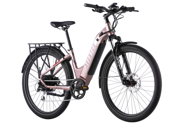 2024 Aventon Level 2 Step Through Commuter Ebike Himalayan White